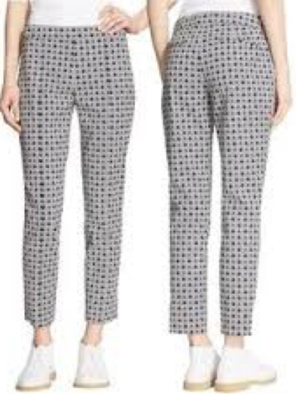 Tory Burch Black and White Patterned Ankle Pants - Women's Size 4